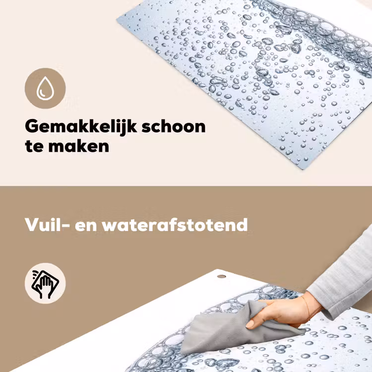 Luchtbellen - Water - Dynamisch Inductie beschemer met haakjes klein -ky-schoon-nl