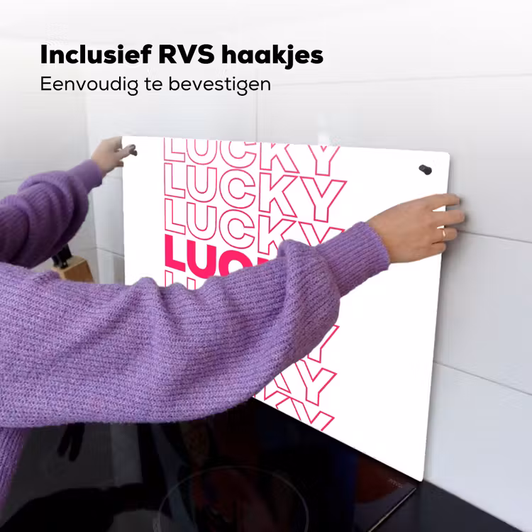 Lucky - Roze - Patroon Inductie beschemer met haakjes klein -ky-ophangen-nl