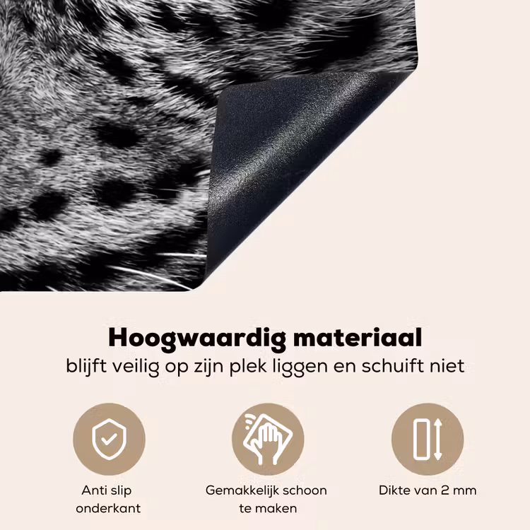 Luipaard - Zwart - Wit - Oog Inductie beschemer met haakjes klein -ky-onderkant-nl
