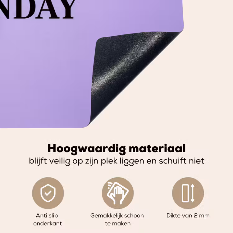 Maandag - Mok - Koffie - Paars Inductie beschemer met haakjes klein -ky-onderkant-nl