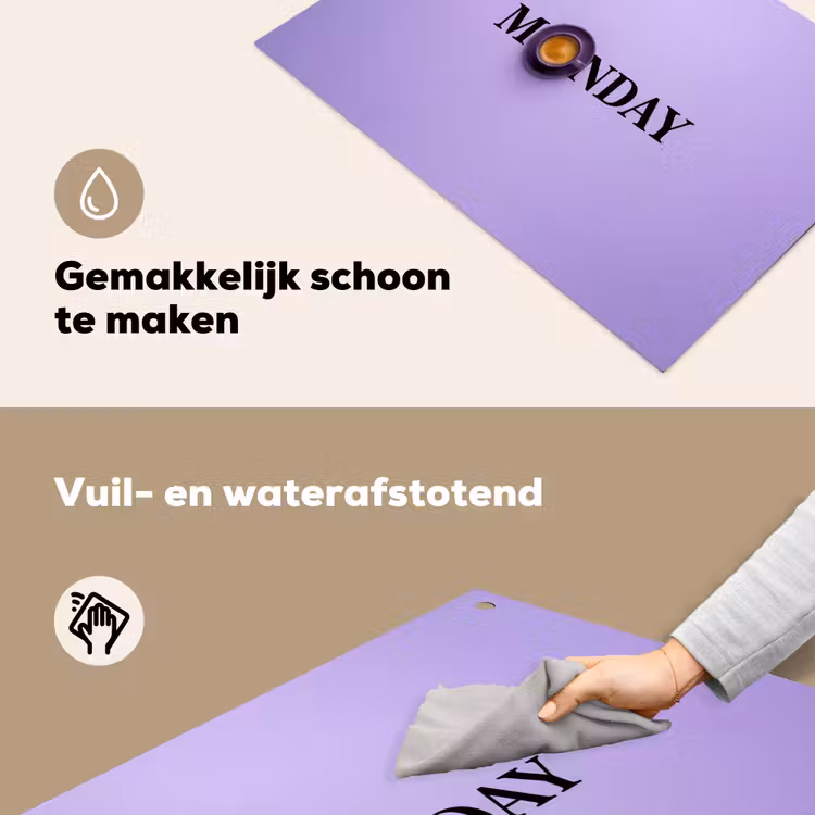 Maandag - Mok - Koffie - Paars Inductie beschemer met haakjes klein -ky-schoon-nl