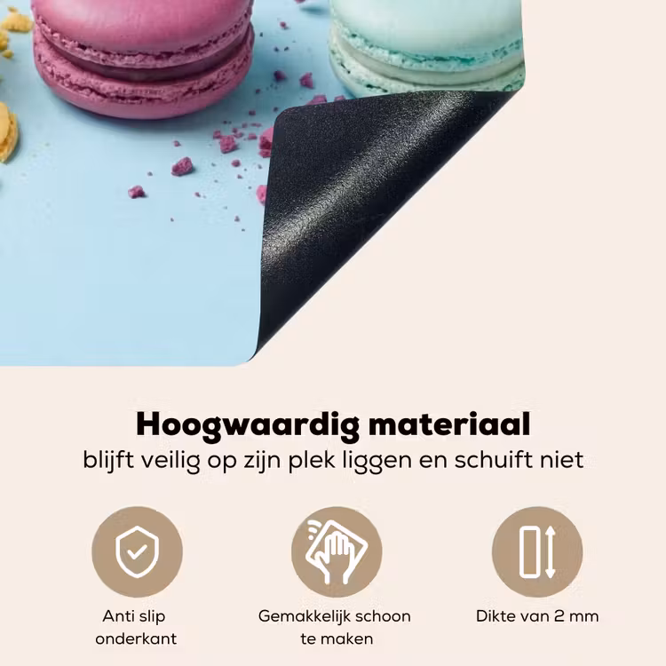 Macarons - Kleurrijk - Pastel Inductie beschemer met haakjes klein -ky-onderkant-nl