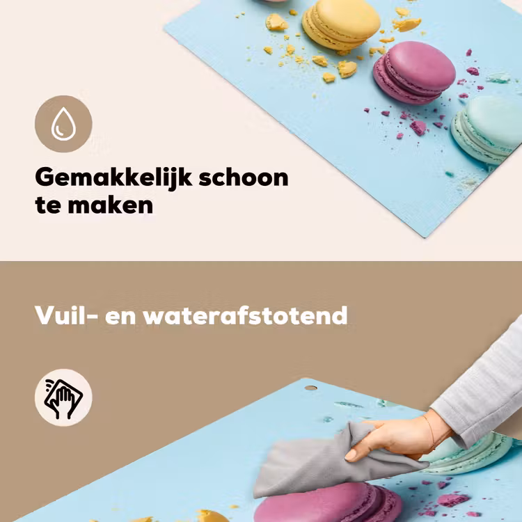 Macarons - Kleurrijk - Pastel Inductie beschemer met haakjes klein -ky-schoon-nl