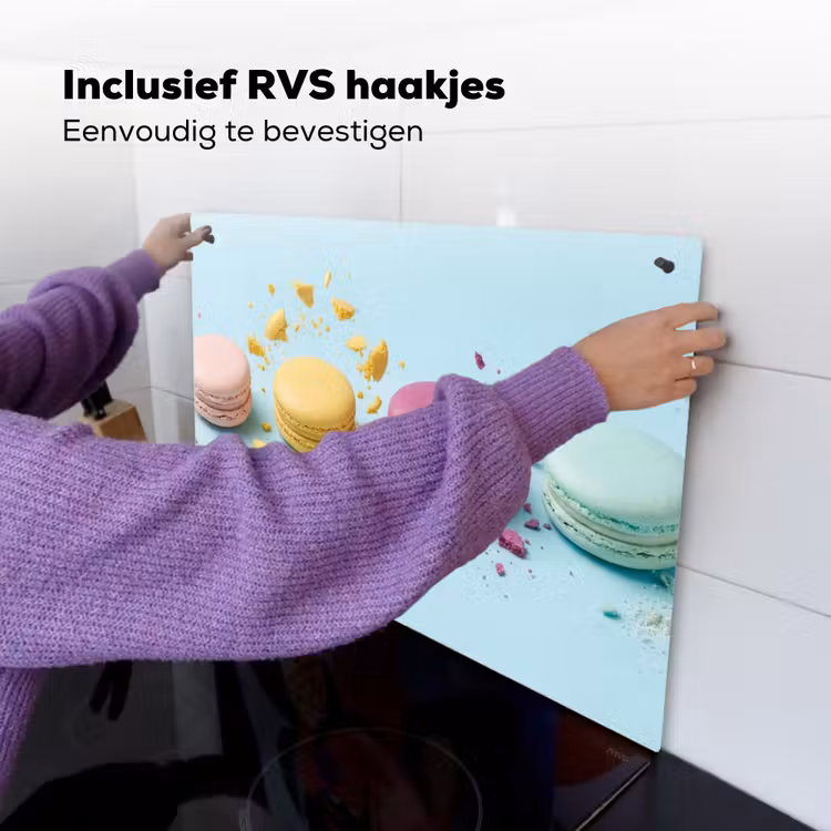 Macarons - Kleurrijk - Pastel Inductie beschemer met haakjes klein -ky-ophangen-nl