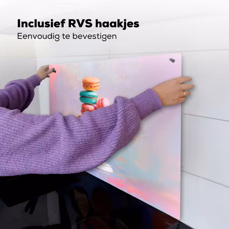 Macarons - Schaal - Pastel - Kleurrijk Inductie beschemer met haakjes middel -ky-ophangen-nl