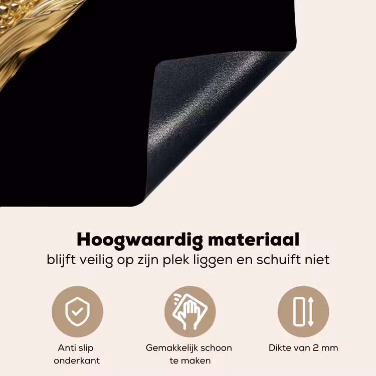 Mais - Eten - Goud - Zwart Inductie beschemer met haakjes klein -ky-onderkant-nl