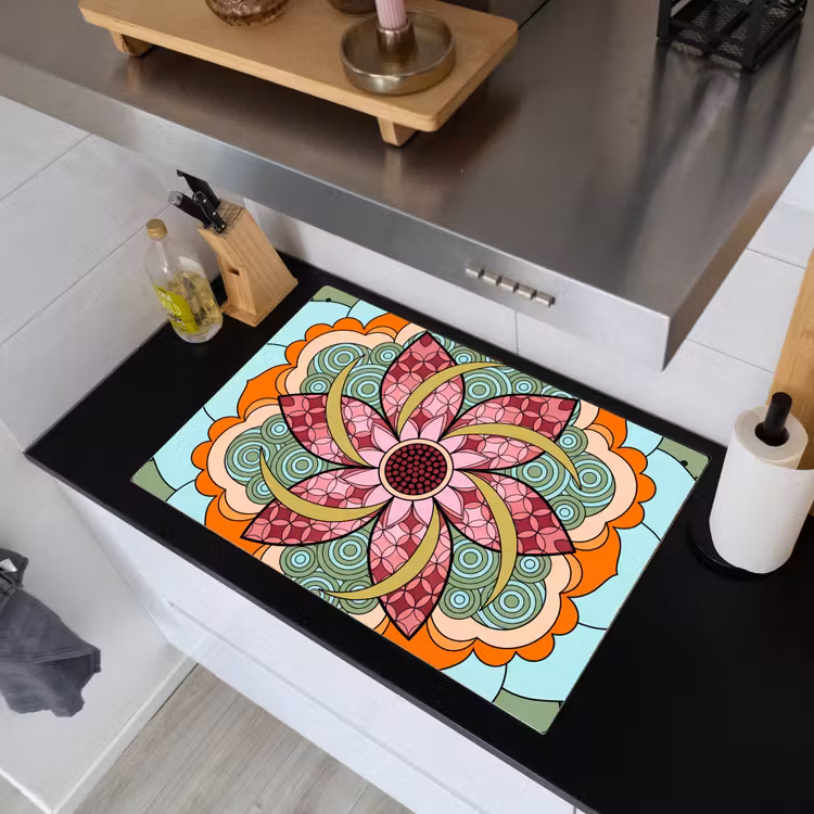 Mandala - Geometrisch - Kunst - Decoratief - Kleurrijk Inductie beschemer met haakjes klein -sfeer1