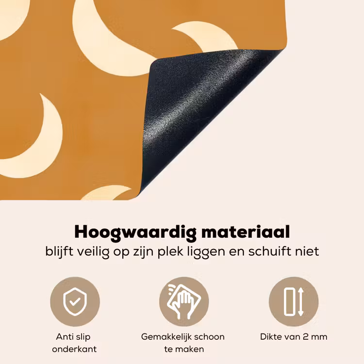 Manen - Patroon - Oker Inductie beschemer met haakjes klein 777 -ky-onderkant-nl