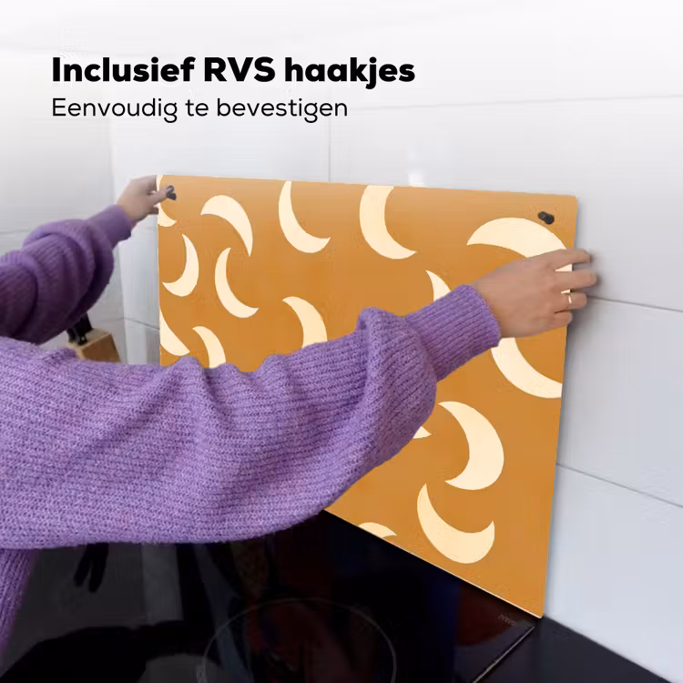 Manen - Patroon - Oker Inductie beschemer met haakjes klein 777 -ky-ophangen-nl