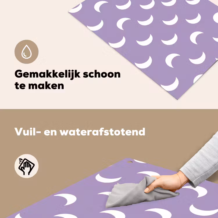 Manen - Patroon - Paars Inductie beschemer met haakjes klein 777 -ky-schoon-nl