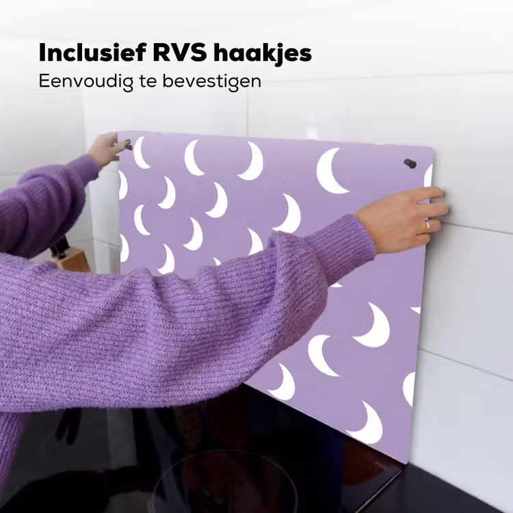 Manen - Patroon - Paars Inductie beschemer met haakjes klein 777 -ky-ophangen-nl