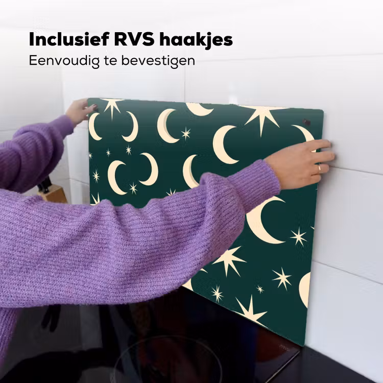 Manen - Sterren - Groen Inductie beschemer met haakjes klein 777 -ky-ophangen-nl