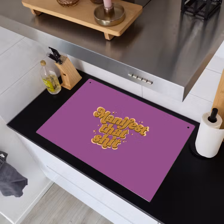 Manifest that shit - Paars - Glitter Inductie beschemer met haakjes klein -ky-schoon-nl