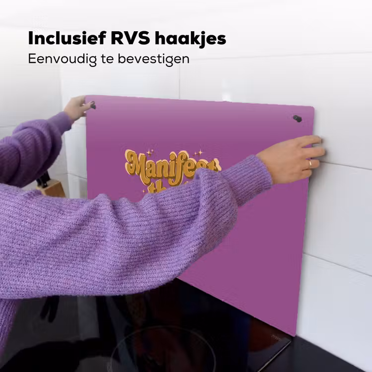 Manifest that shit - Paars - Glitter Inductie beschemer met haakjes klein -ky-ophangen-nl