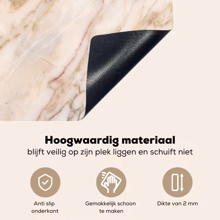 Marmer - Ader - Abstract - Wit - Goud Inductie beschemer met haakjes klein -ky-onderkant-nl