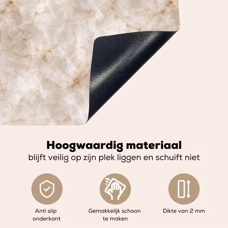 Marmer - Patroon - Klassiek Inductie beschemer met haakjes klein 777 -ky-onderkant-nl