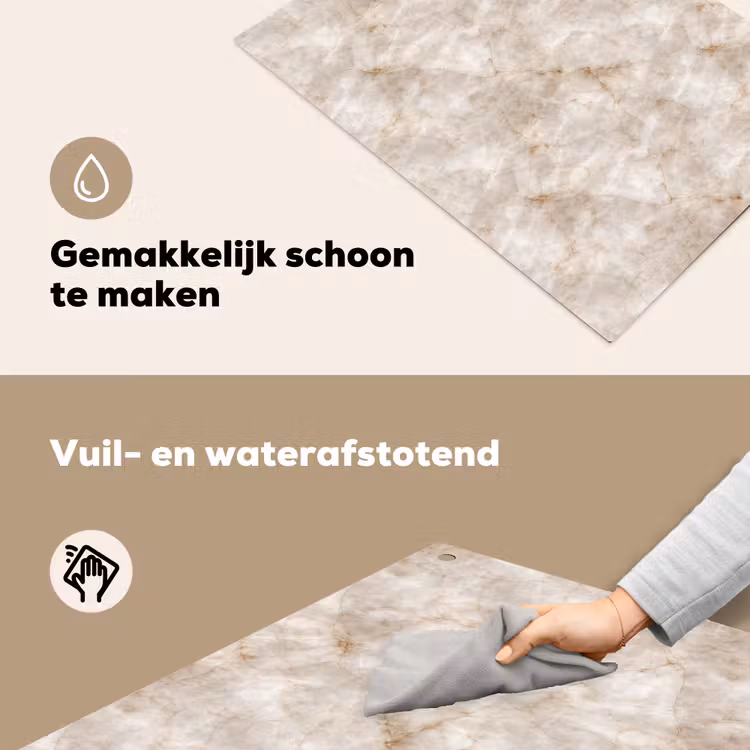 Marmer - Patroon - Klassiek Inductie beschemer met haakjes klein 777 -ky-schoon-nl