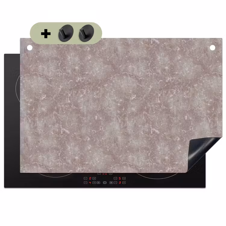 Marmer - Patroon - Mauve Inductie beschemer met haakjes klein 777 -3d