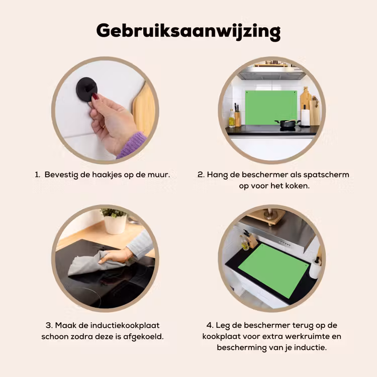 Meadow - Green - Groen Inductie beschemer met haakjes klein 777 -ky-gebruik-nl