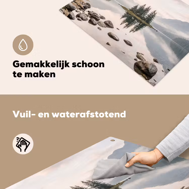 Meer - Bergen - Landschap - Groen Inductie beschemer met haakjes klein -ky-schoon-nl