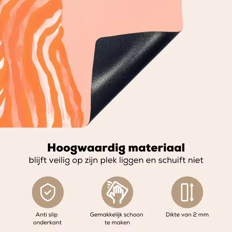 Meisje - Deken - Gestreept - Oranje Inductie beschemer met haakjes klein -ky-onderkant-nl