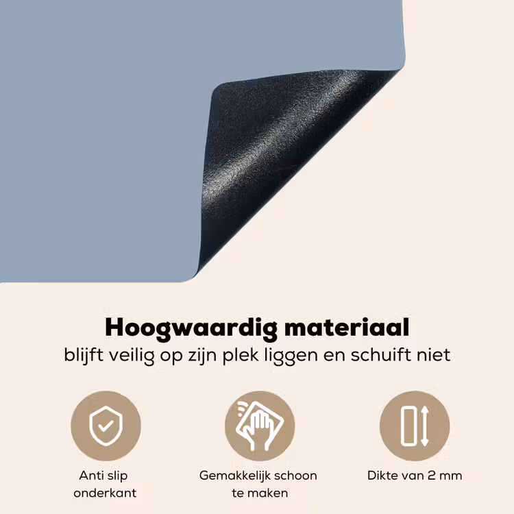 Mellow - Breeze - Blauw Inductie beschemer met haakjes klein 777 -ky-onderkant-nl