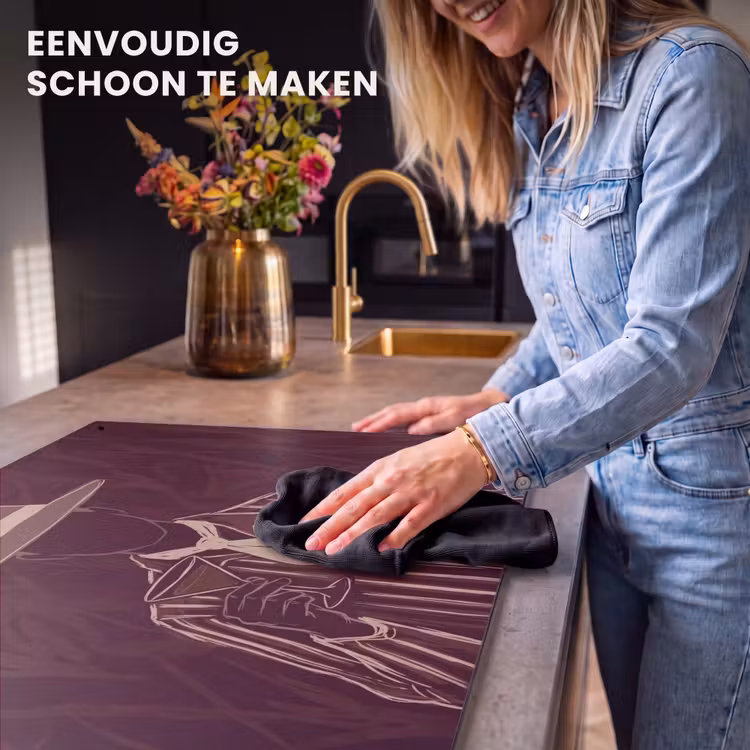 Mens - Hoed - Cocktail - Abstract - Bruin Inductie beschemer met haakjes klein -ky-schoon-nl