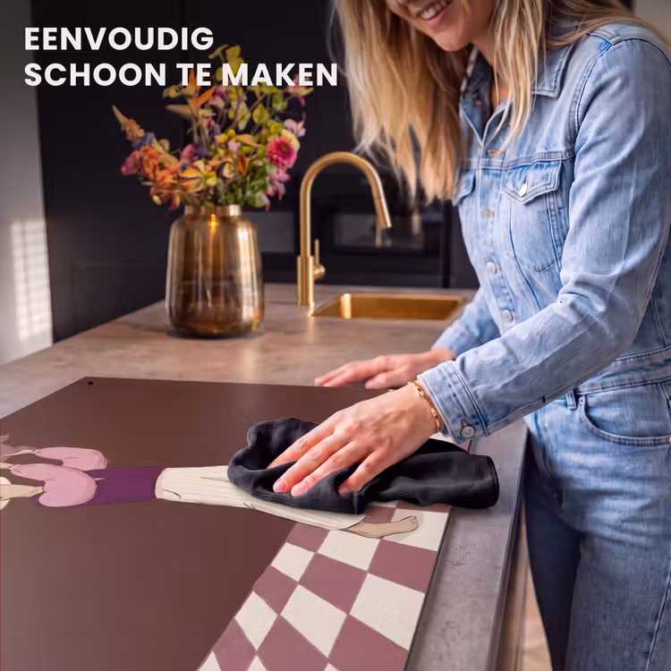 Mens - Hond - Dieren - Abstract - Roze Inductie beschemer met haakjes klein -ky-schoon-nl
