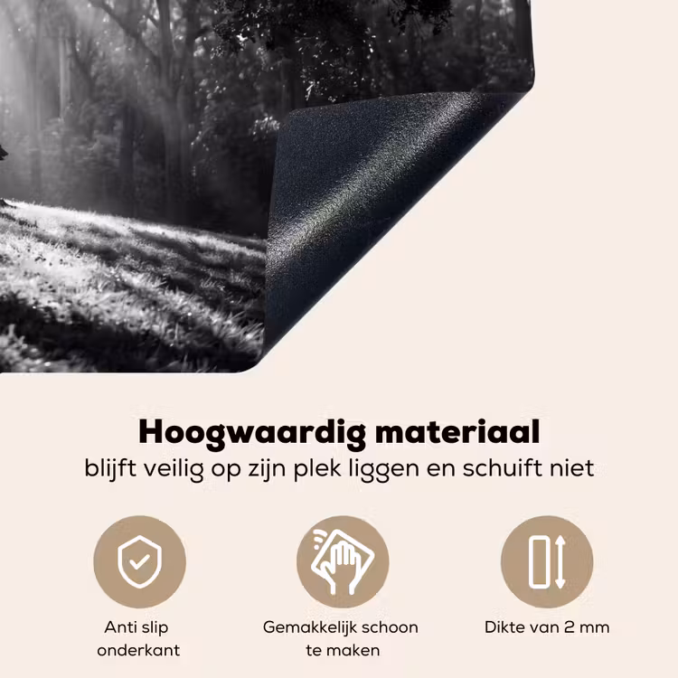 Mens - Hond - Natuur - Zwart-wit - Silhouet Inductie beschemer met haakjes klein -ky-onderkant-nl