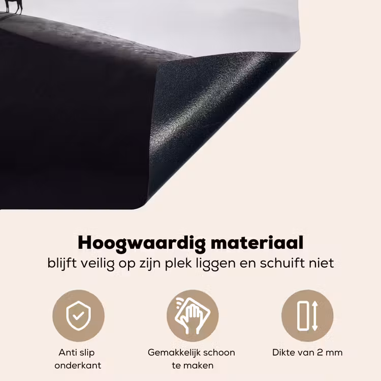 Mens - Kameel - Zandduin - Natuur - Monochroom Inductie beschemer met haakjes klein -ky-onderkant-nl