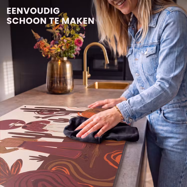 Mensen - Cowboykleding - Westerse stijl - Illustratie - Bruin Inductie beschemer met haakjes klein -ky-schoon-nl