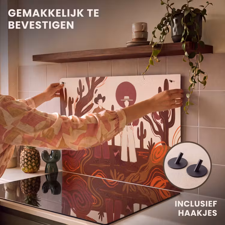 Mensen - Cowboykleding - Westerse stijl - Illustratie - Bruin Inductie beschemer met haakjes klein -ky-ophangen-nl