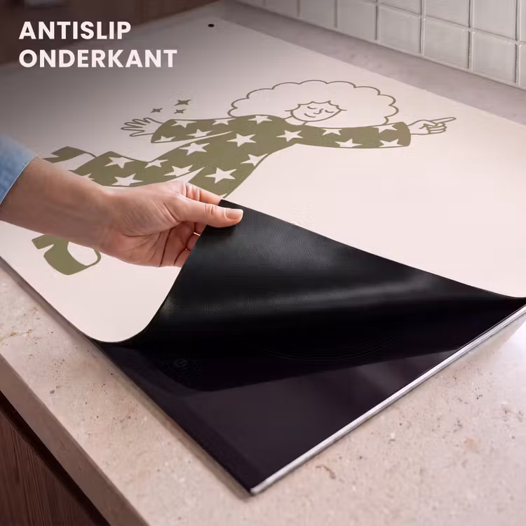 Mensen - Dansend - Feest - Vintage - Groen Inductie beschemer met haakjes klein -ky-onderkant-nl