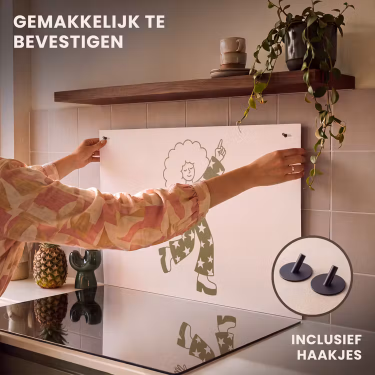 Mensen - Dansend - Feest - Vintage - Groen Inductie beschemer met haakjes klein -ky-ophangen-nl
