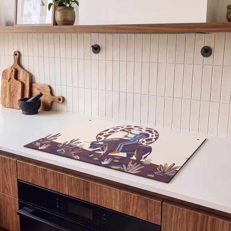 Mensen - Dieren - Cowboy - Abstract - Kleurrijk Inductie beschemer met haakjes klein -sfeer1