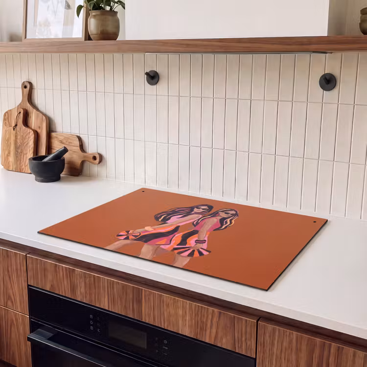 Mensen - Duo - Mode - Illustratie - Kleurrijk Inductie beschemer met haakjes klein -sfeer1