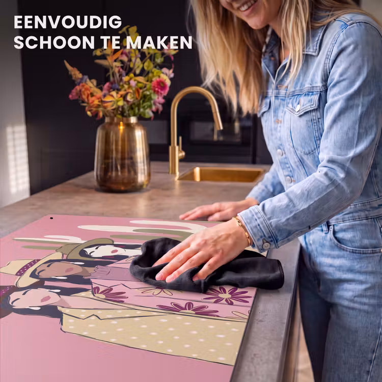Mensen - Hoeden - Abstract - Roze - Portret Inductie beschemer met haakjes klein -ky-schoon-nl