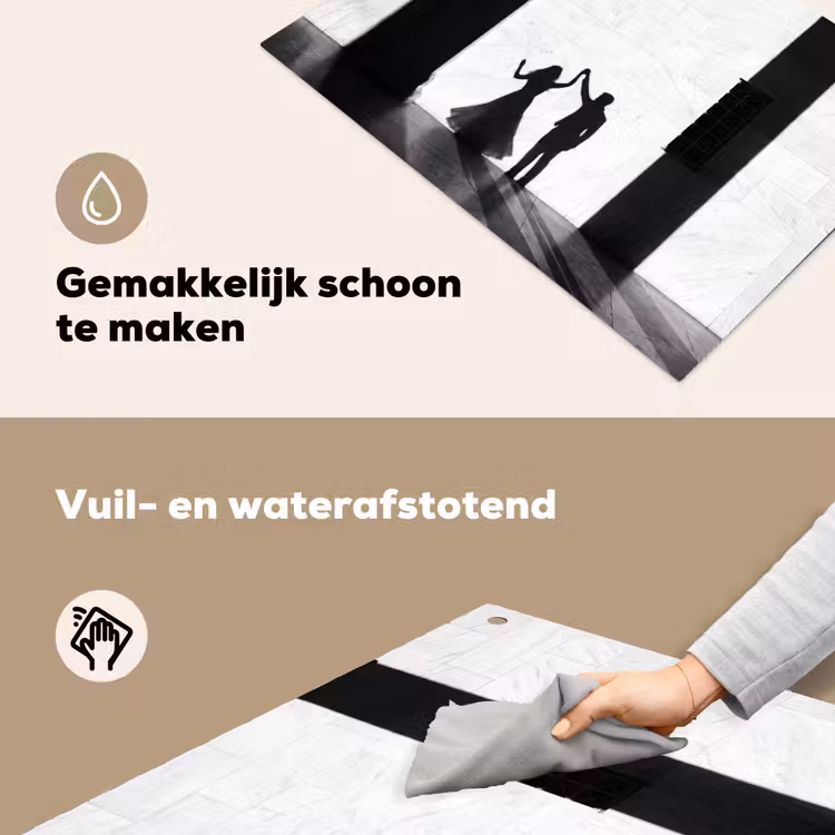 Mensen - Schaduw - Dans - Zwart-wit - Liefde Inductie beschemer met haakjes klein -ky-schoon-nl