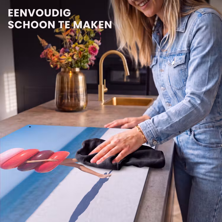 Mensen - Strand - Zomer - Recreatie - Kleurrijk Inductie beschemer met haakjes klein -ky-schoon-nl