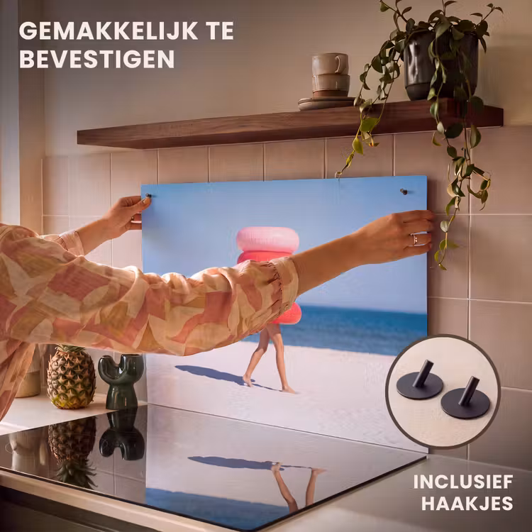 Mensen - Strand - Zomer - Recreatie - Kleurrijk Inductie beschemer met haakjes klein -ky-ophangen-nl