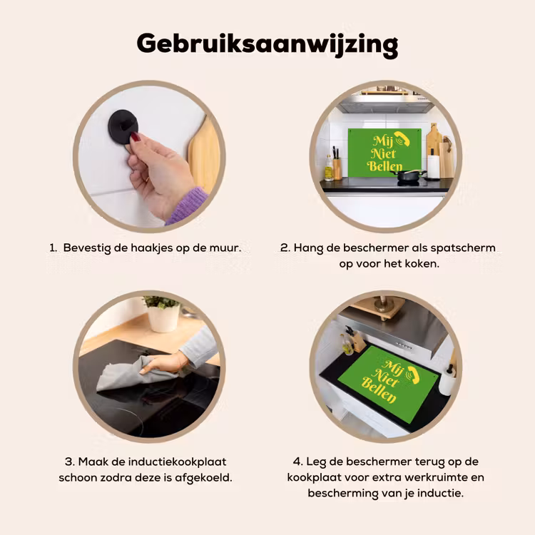 Mij niet bellen - Telefoon - Groen Inductie beschemer met haakjes klein -ky-gebruik-nl