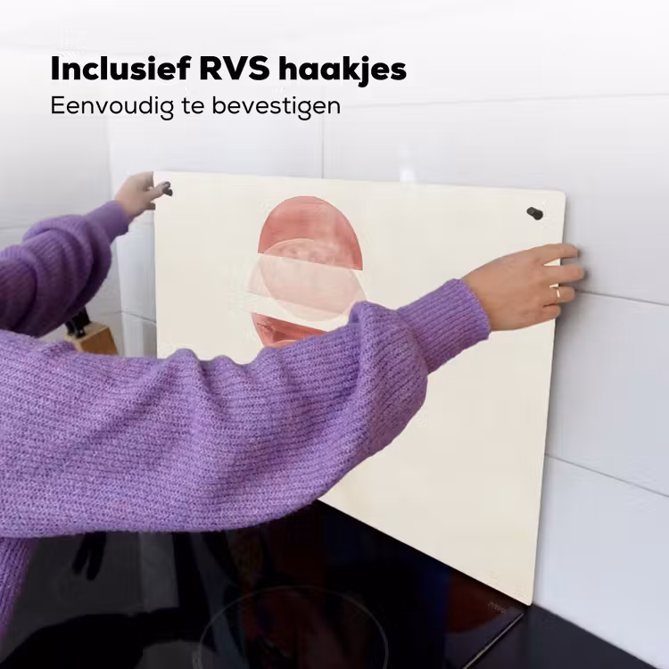 Minimalistisch - Cirkels - Roze Inductie beschemer met haakjes klein -ky-ophangen-nl