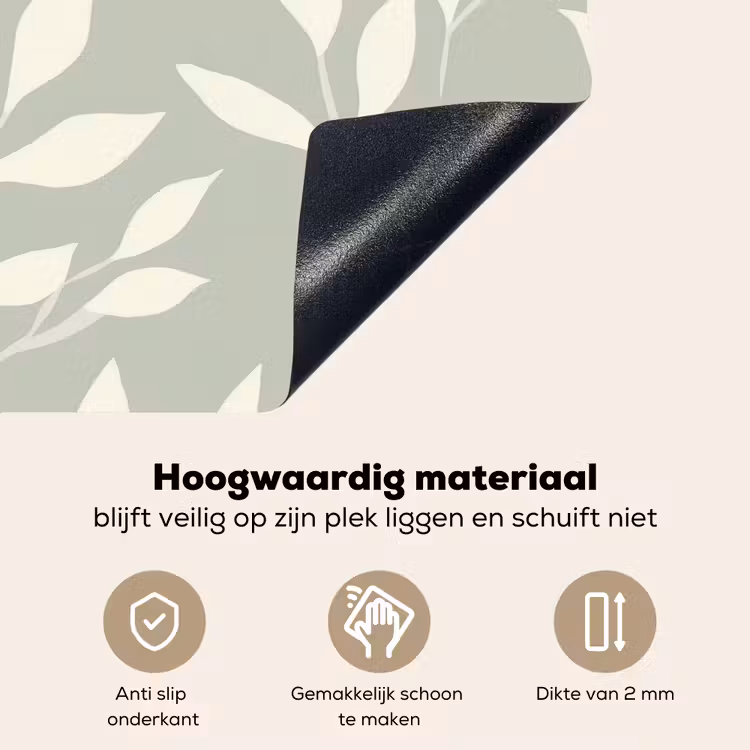 Minimalistisch - Patroon - Groen Inductie beschemer met haakjes klein 777 -ky-onderkant-nl