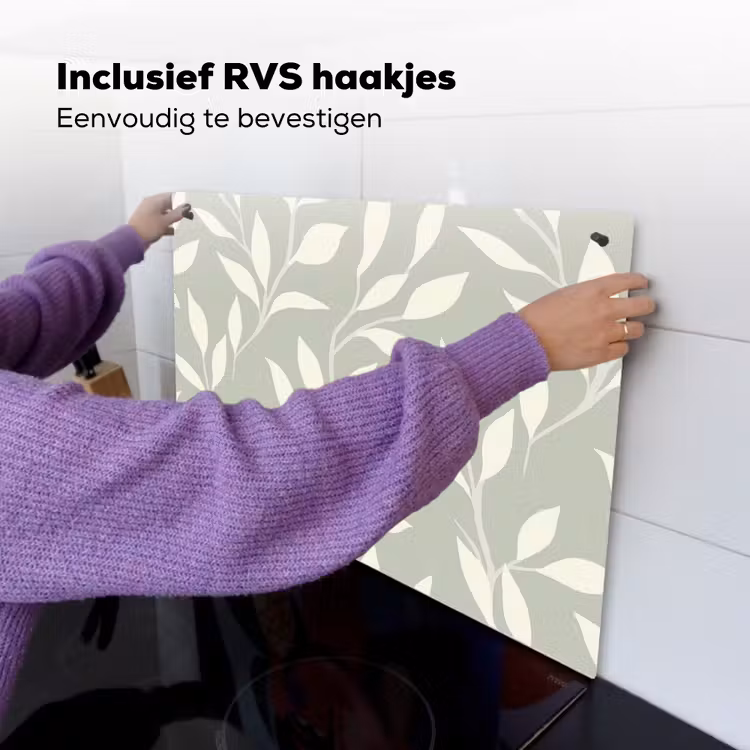 Minimalistisch - Patroon - Groen Inductie beschemer met haakjes klein 777 -ky-ophangen-nl