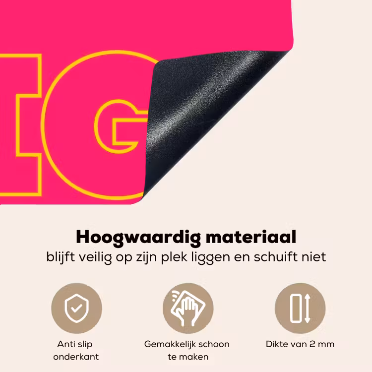 Minimalistisch - Roze - Dream big - Grafisch Inductie beschemer met haakjes klein -ky-onderkant-nl