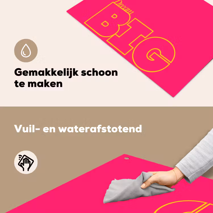 Minimalistisch - Roze - Dream big - Grafisch Inductie beschemer met haakjes klein -ky-schoon-nl