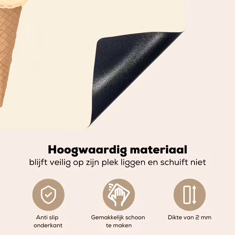 Minimalistisch - Schepijs - Hoorntje - Beige Inductie beschemer met haakjes klein -ky-onderkant-nl