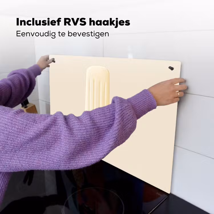 Minimalistisch - Waterijsje - Stokje - Beige Inductie beschemer met haakjes klein -ky-ophangen-nl