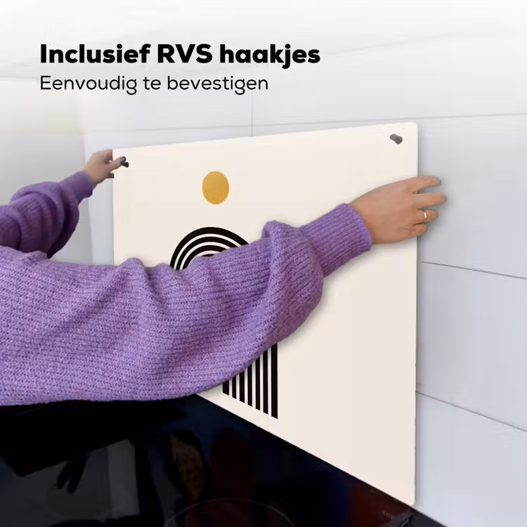 Minimalistisch - Zwarte boog - Gouden cirkel Inductie beschemer met haakjes middel -ky-ophangen-nl
