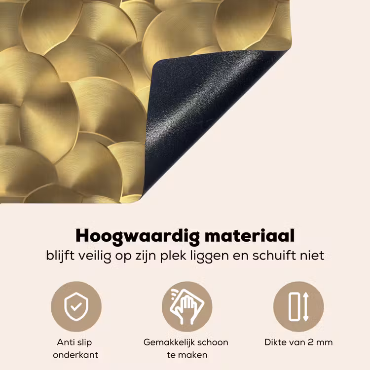 Modern - Cirkel - Goud Inductie beschemer met haakjes klein 777 -ky-onderkant-nl